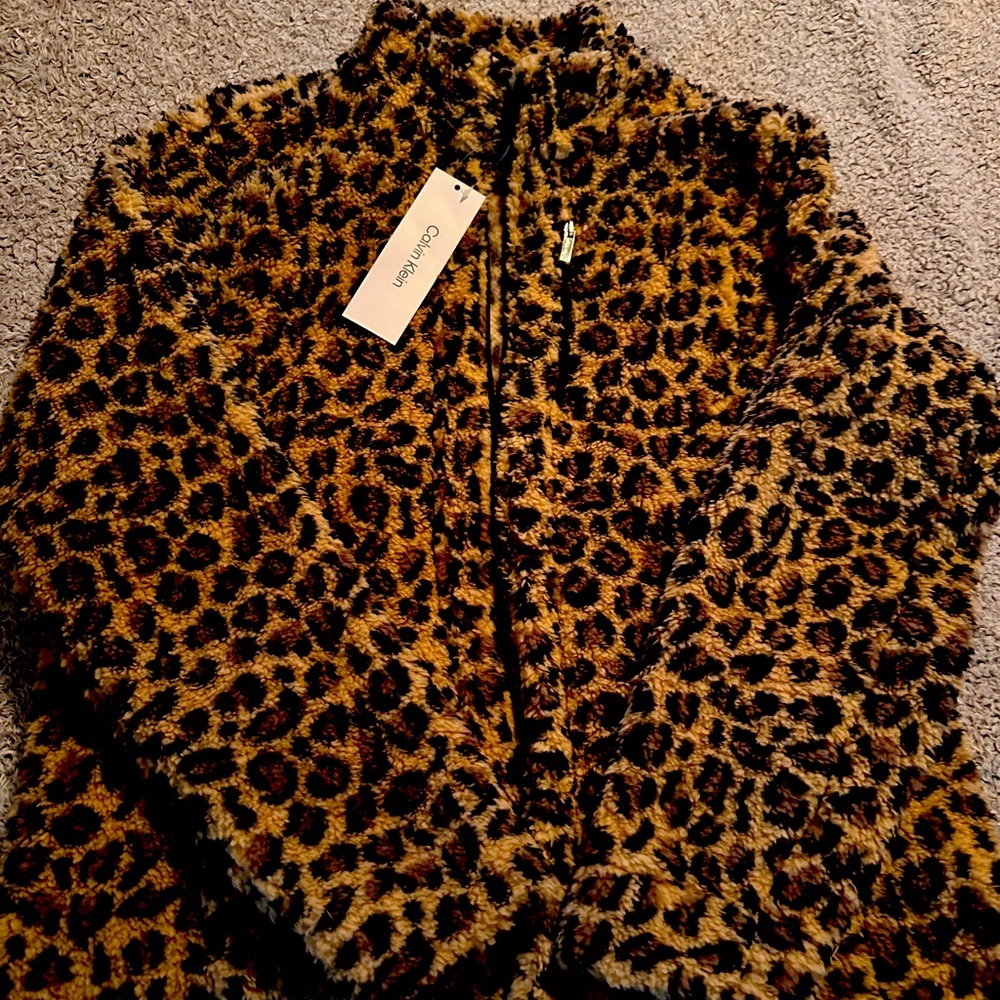 NWT! Calvin Klein fleece full zip jacket.